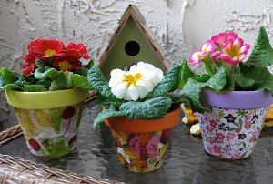 花瓶のデコパージュ
