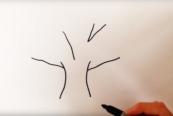テーマ「秋」を描く：鉛筆と幼稚園と学校用の塗料によるマスタークラス1-5クラス