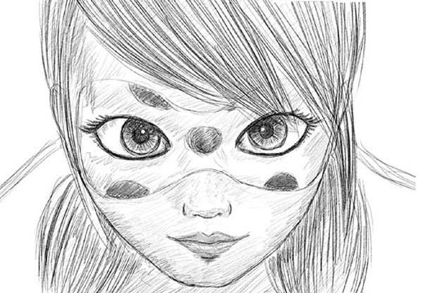 レディバグとスーパーキャットを描く方法
