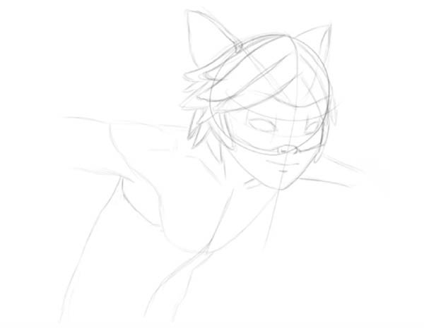 レディバグとスーパーキャットを描く方法