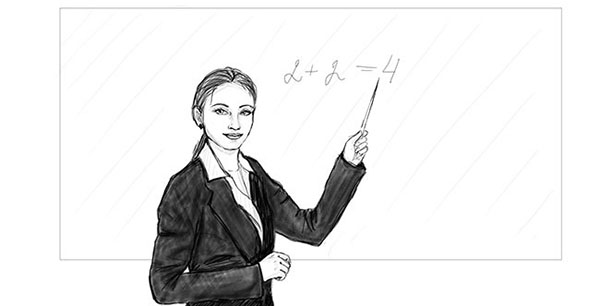 7-8歳の子供と5年生の子供に鉛筆と色で学校を描く方法 - 先生を描く方法：初心者のためのステップバイステップの指示