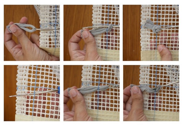 古いものから編まれたかぎ針編みの絨毯：作り方