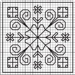 新年の刺繍：雪片