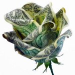 お金の折り紙：ローズ