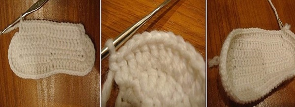 初心者のためのステップバイステップの説明とかぎ針編みのブーティー