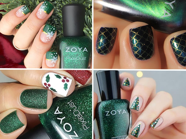 Zoya Enchantedのワニスで最高の新年のネイルアート