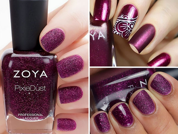 Zoya Enchantedのワニスで最高の新年のネイルアート