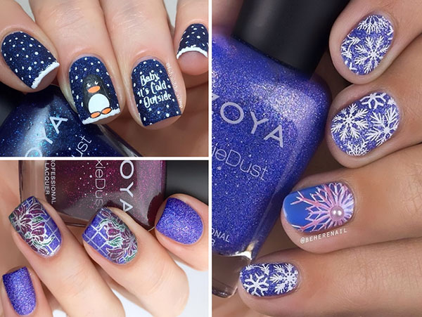 Zoya Enchantedのワニスで最高の新年のネイルアート