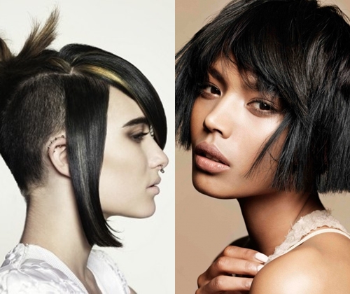 おしゃれなヘアカットの秋冬2013-2014：2014年の最もファッショナブルなショートヘアと長いヘアカットの写真