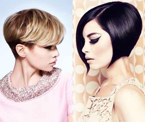 おしゃれなヘアカットの秋冬2013-2014：2014年の最もファッショナブルなショートヘアと長いヘアカットの写真