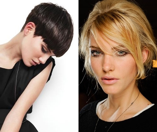 おしゃれなヘアカットの秋冬2013-2014：2014年の最もファッショナブルなショートヘアと長いヘアカットの写真