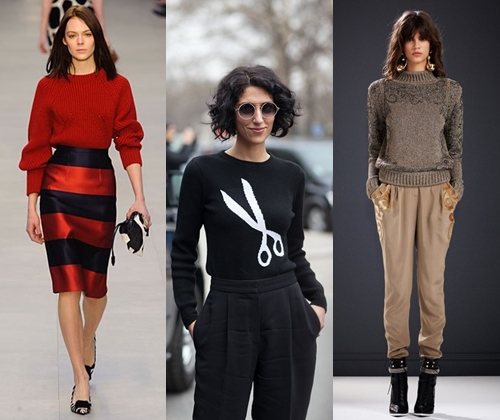 ファッショナブルな女性のセーター秋の冬2015-2016：2015年の最もファッショナブルなニットセーターの写真