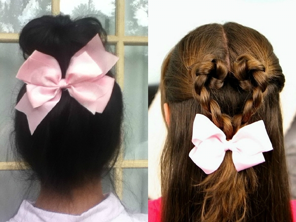 ロングミディアムヘアー、9月1日に弓でおしゃれな髪型