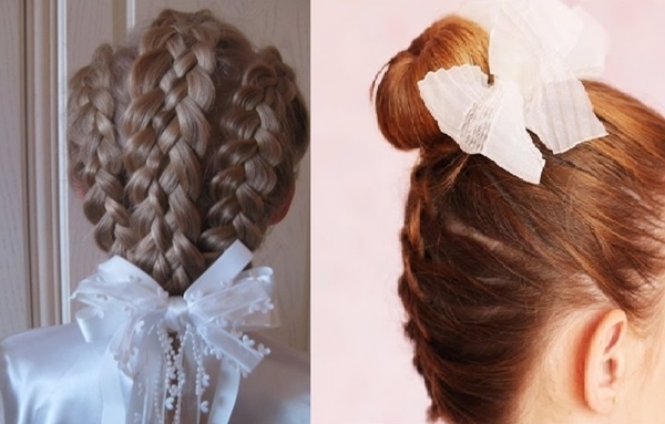 ロングミディアムヘアー、9月1日に弓でおしゃれな髪型