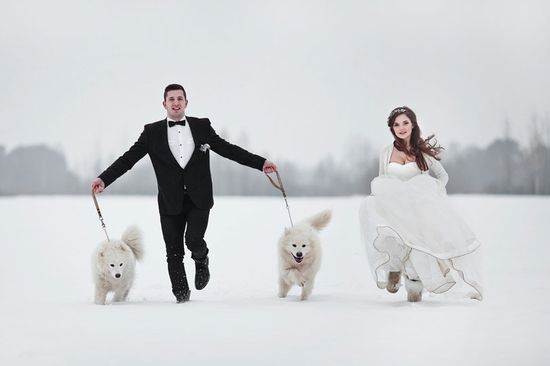 冬の結婚式の写真撮影のアイデア