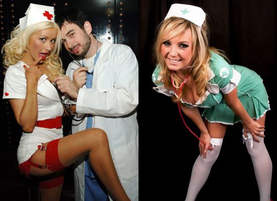 あなた自身の手でハロウィーンの看護婦の衣装：写真を描く方法
