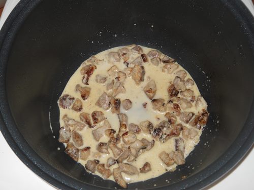 多肉植物のクリームソースの豚肉