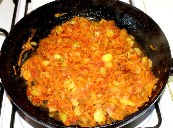 野菜を揚げる